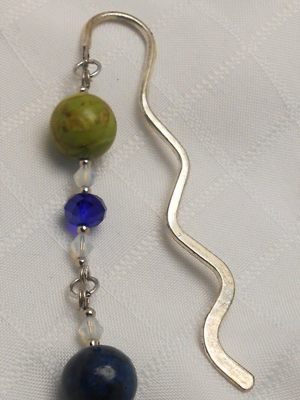 No. 7 - Handmade bookmark with polished stones and glass beads